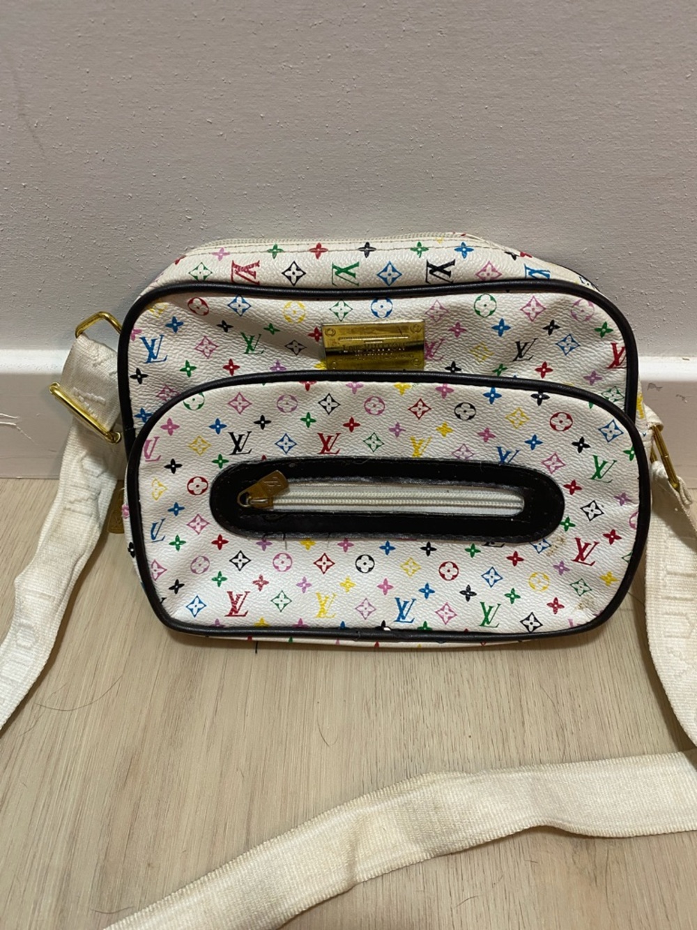 Louis Vuitton white multicolor cross body bag
